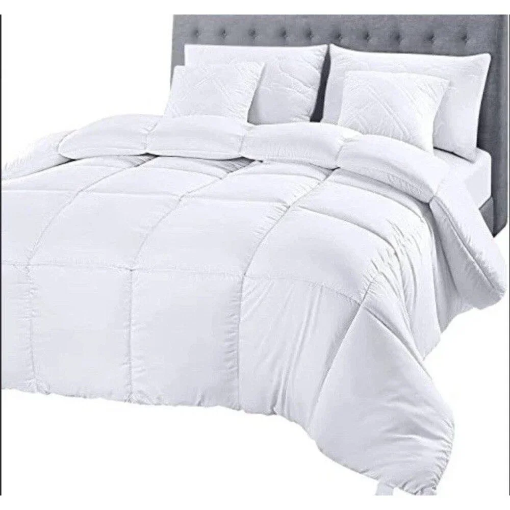 Box Stitched Down Alternative Comforters King Size (White)